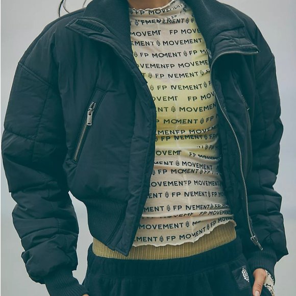 FP Movement by Free People Jackets & Blazers - Boulder Babe Banded Puffer in Yellow - Size Small